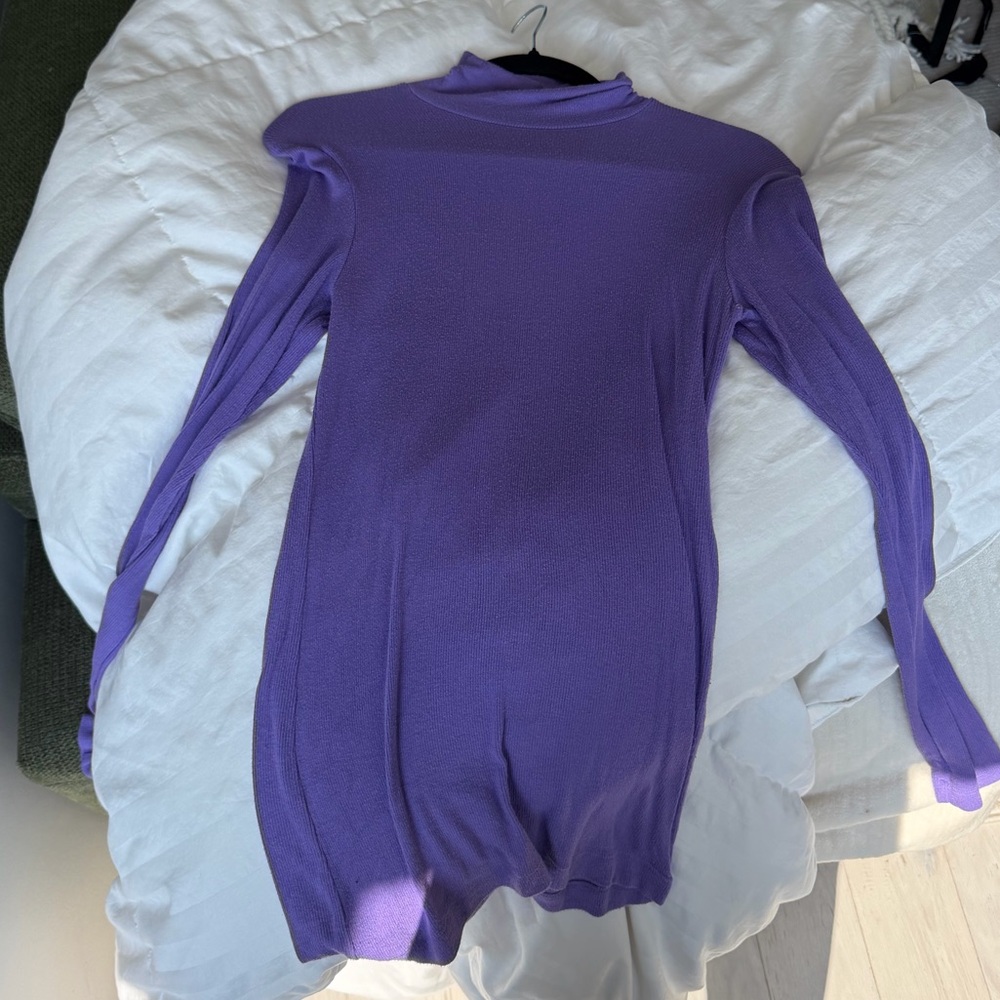 Aritzia Purple Long Sleeve Mock Neck Top